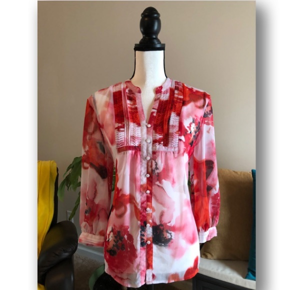 Jones New York Tops - Sheer Top Tunic